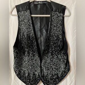 Black and White Sequin Women's Vest